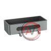 Полка для душа прямая Lemark SHELF LINE из нерж. стали с крючками, хром/вставка-пластик графит